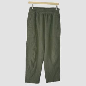 Madewell Womens Quilted Cotton Crop Pants 26” Inseam Athleisure Boho Small Green